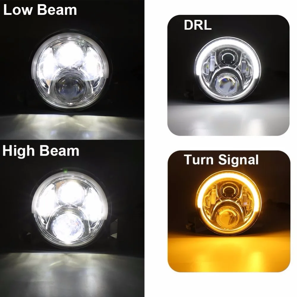 7-дюймовые Мотоциклетные Фары Дневных Ходовых Огней Halo Светодиодная Лампа Для Royal