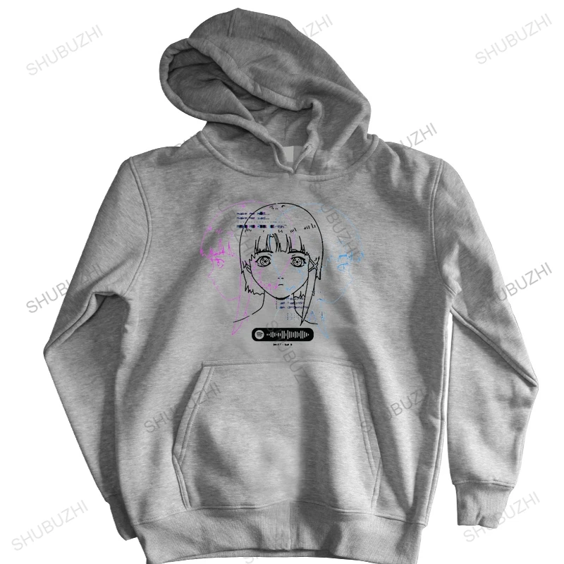 

ASCII Serial Experiments Lain hoodie Men Glitch Iwakura Manga Weeb Girl Sci Fi Harajuku coat hooded Outwear men hoodies