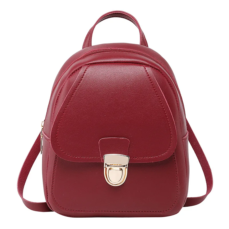 

Hot Sale Fashion Women Girls Mini Backpack Solid Color Leather Shoulder School Rucksack Ladies Holiday Travel Bags 2022 Newest