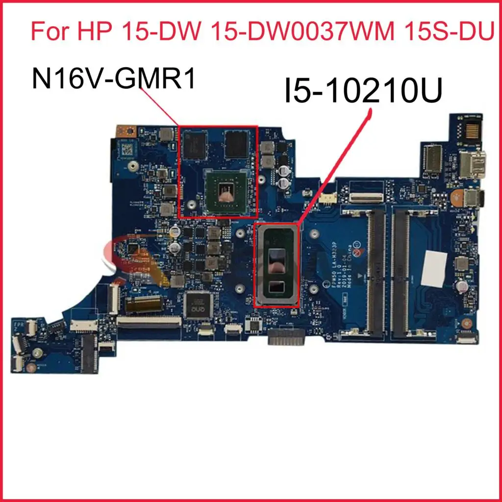 

L68398-601 L68078-601 FPW50 LA-H323P For HP 15-DW 15-DW0037WM 15S-DU laptop motherbaord with I5-10210U CPU GPU N16V-GMR1