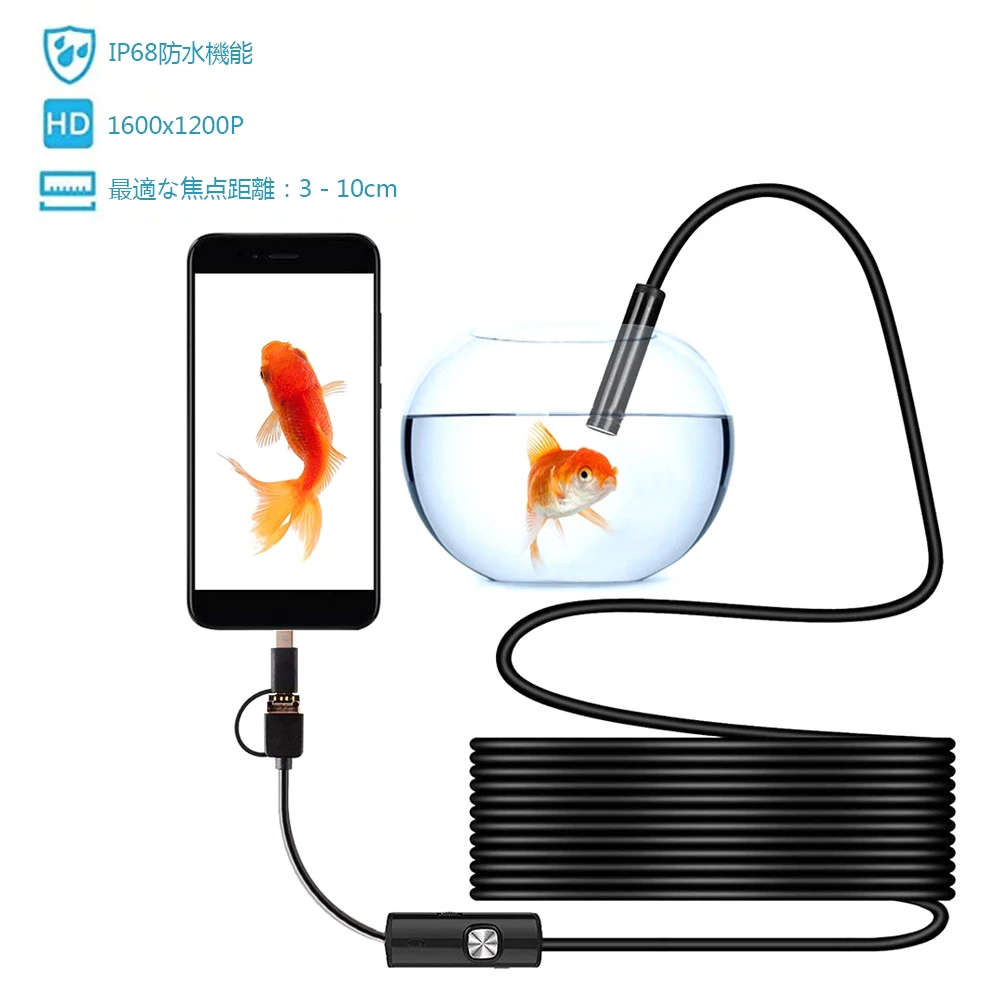 

Мини-эндоскоп с USB-портом типа C, 5,5 мм, 6 светодиодов