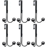 6 pack over the door hooks for clothes metal over the door hanger 2 hooks over door hooks for hanging coatbag black