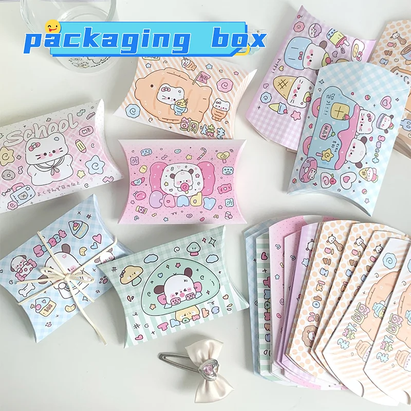 

Sanrio Hello Kitty packaging box Ins style Korean style cute candy anime cartoon small gift folding carton pillow card packaging