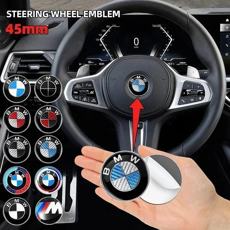 45MM Car Steering Wheel Badge Emblem Sticker Auto Styling For BMW 1 3 5 7 Series M Performance M3 M5 F01 F20 F10 F13 F16 F34 E84