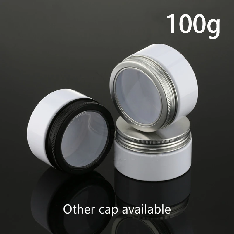 

Белая пластиковая многоразовая банка объемом 100 мл, косметическое тело, пустая дорожная бутылка для меда, алоэ вера, 100 г