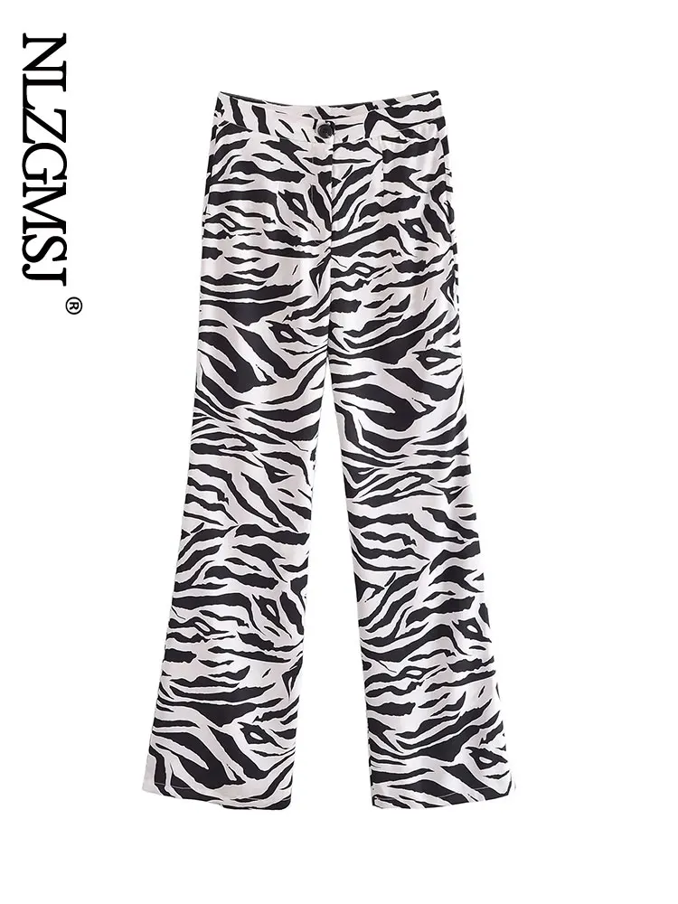 

Женские брюки Nlzgmsj 2022, модные женские брюки с принтом, Разноцветные Повседневные винтажные прямые брюки для женщин, брюки для улицы