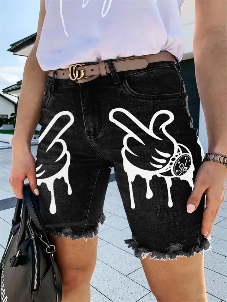 Женские джинсовые шорты Новинка лета 2024 модные повседневные джинсы большого