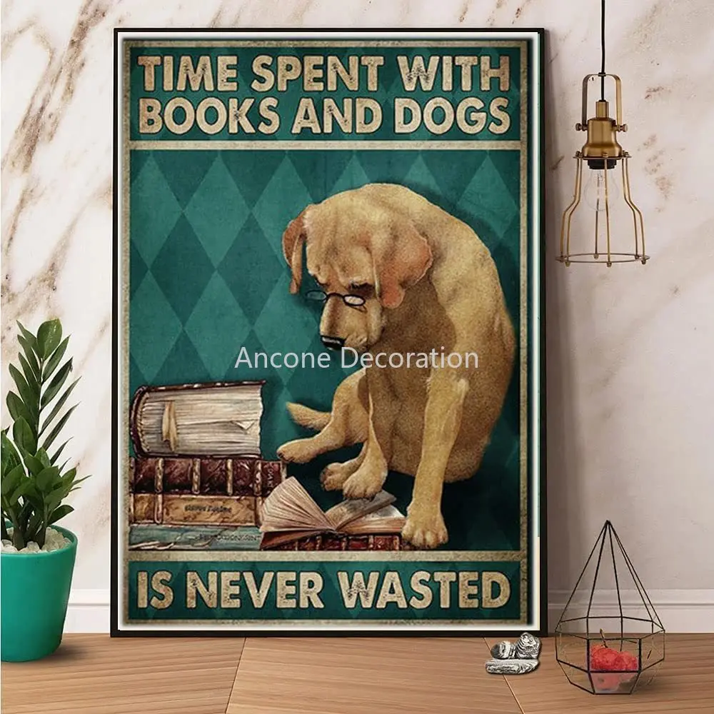 

Любовь Книги и собаки потраченное время с книгами и собаками никогда не тратьте деньги украшение ретро металлический жестяной знак