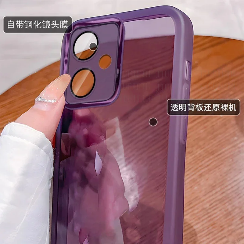 Чехол для Xiaomi Redmi Note 13 13ProPlus 14C C 12 S 11S 10C POCO X6 M6 Pro прозрачный объектив защитная