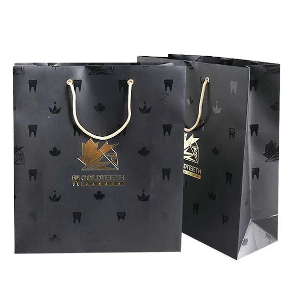 

High quality wholesale custom printed brown kraft gift paper tote shopping shopper bag
