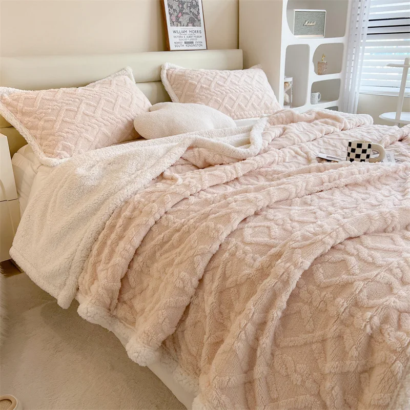 

Plaid Warm Thick Blanket Soft Winter Bed Blankets Plush Fluffy Bed Sheet Sofa Cover Soft Throw Bedspread Office Hotel Home Decor