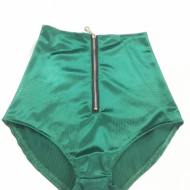 Summer Spring Glossy Gold Satin Sexy Women Shorts Casual Zipper Dance Stage High Waist Tight Bottoms