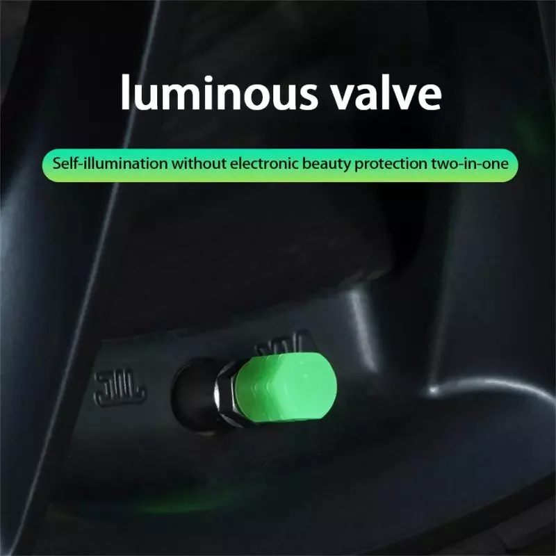 

AUTO PARTS Luminous Car Tire Stem Valve Caps Dustproof Auto Wheel Tyre Air Outlet Cap Covers For Motorcycle Bicycle Glow in Dark