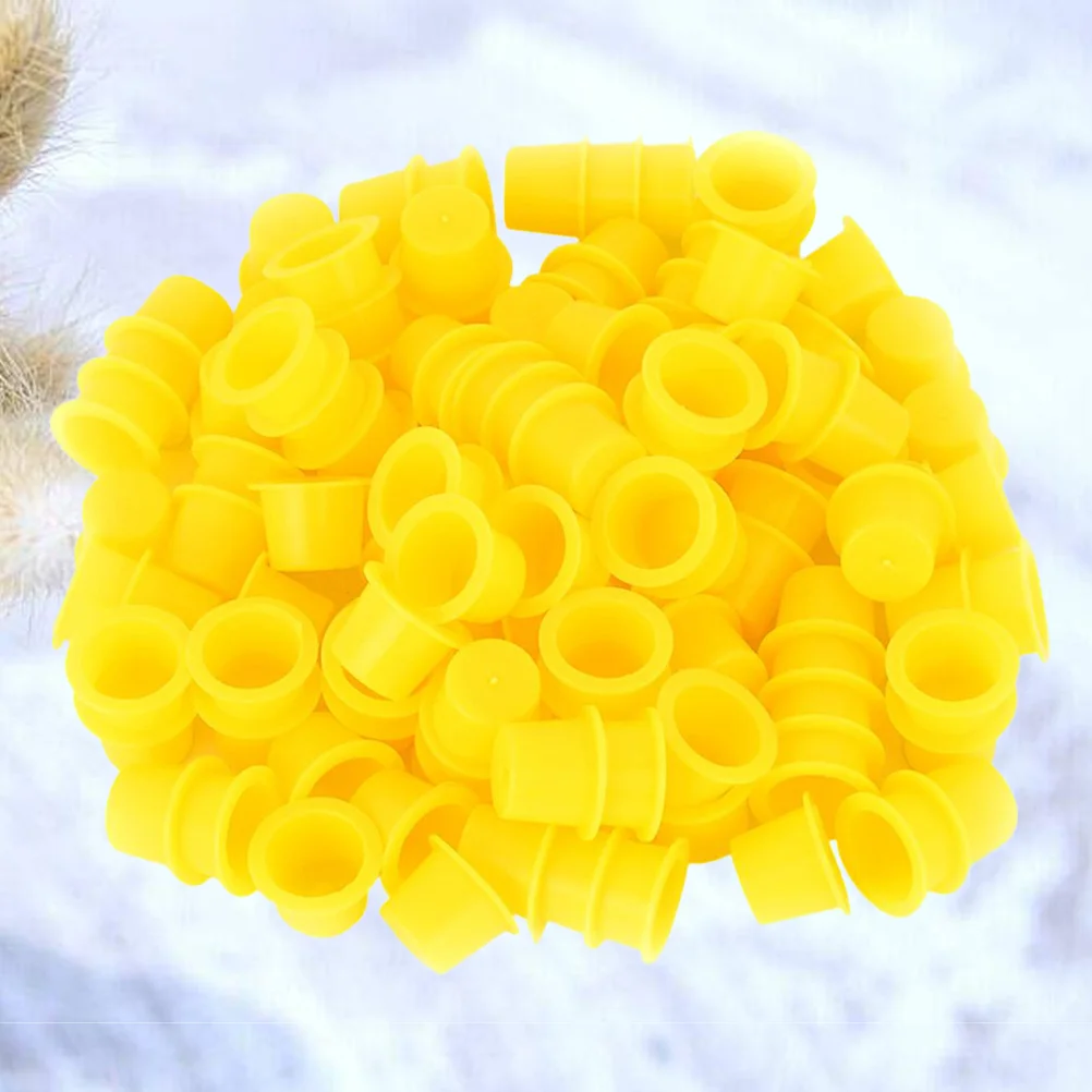 

100pcs Machine Ink Cups Caps Supplies for Ink Make Up Kits Cups Supplies