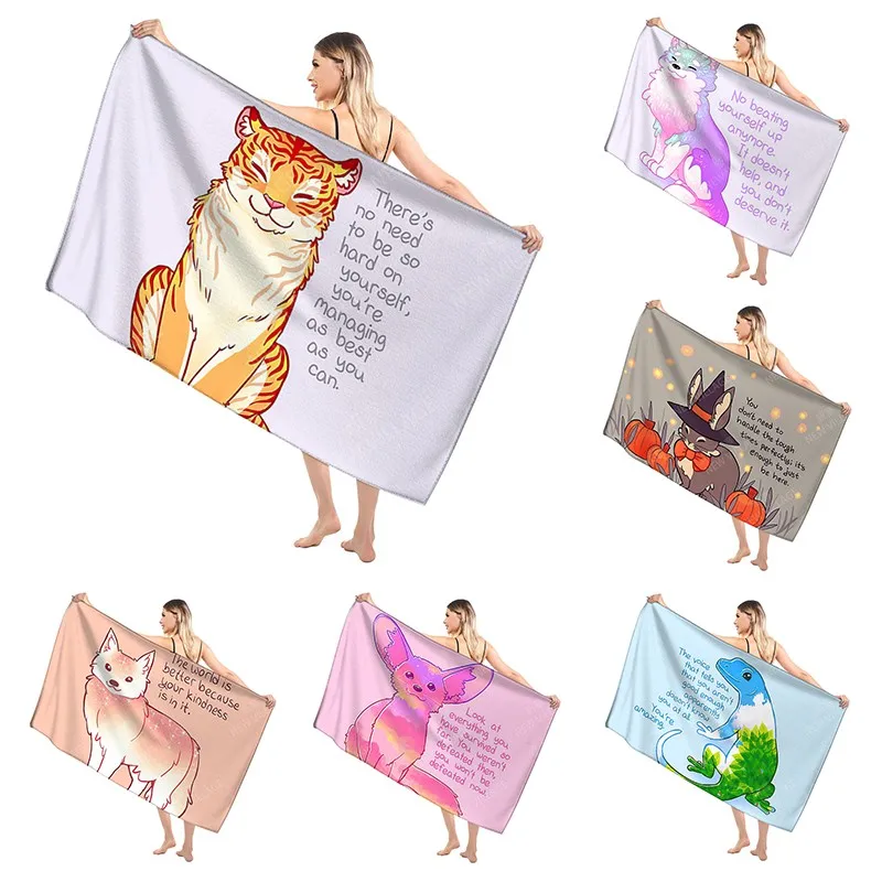 

Bathroom Bath towel for adults sauna Large beach towel Gym towel Large hotel woman shower quick drying microfiber cute cartoon