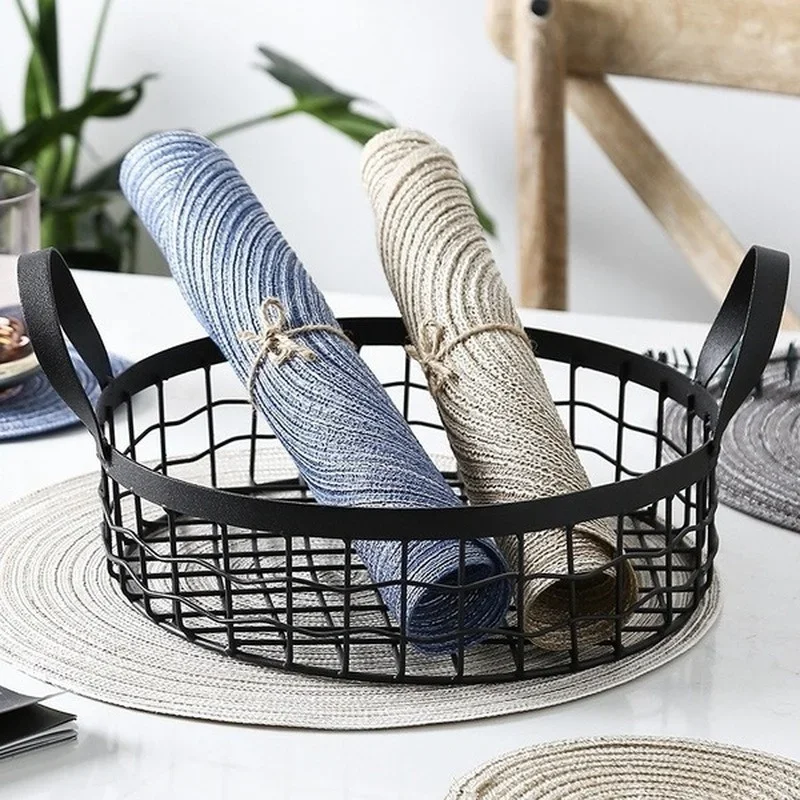 2 шт./комплект круглая подстилка из рами 38 см