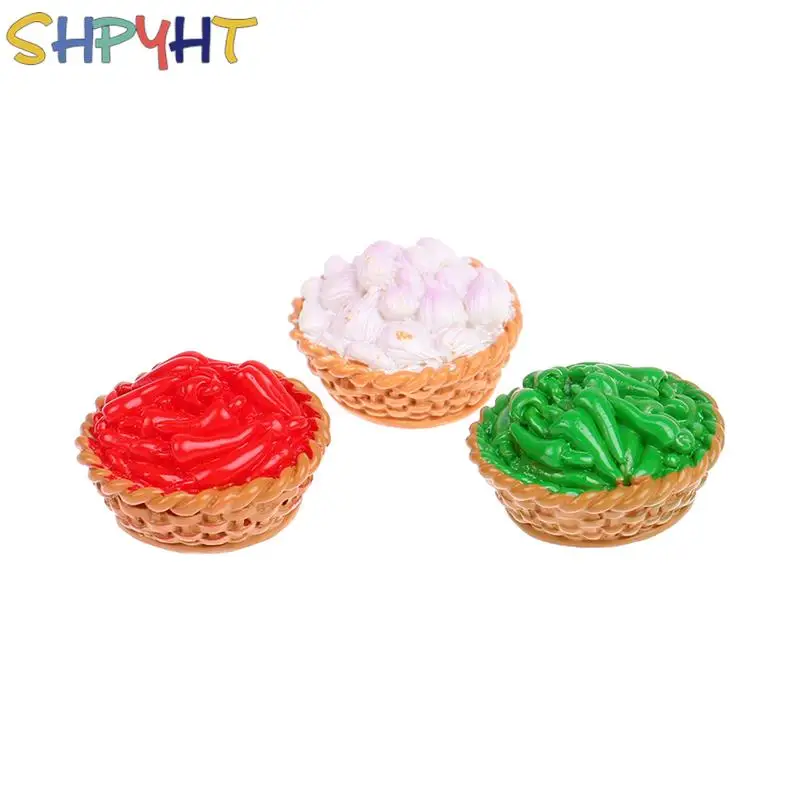 

1:12 Dollhouse Mini Vegetable Basket Chilli Garlic Food Kitchen Model Decor Toy 22*15mm