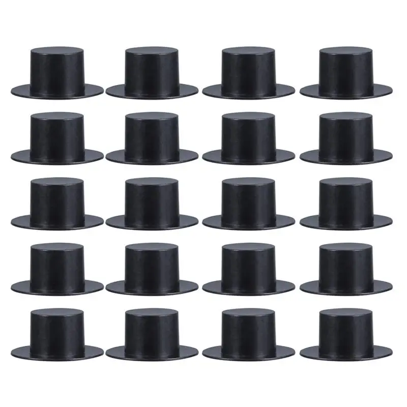

1Sets Christmas Decoration Mini Hat Plastic Clown Hat Black Handcraft Hat for Snowman Xmas Party Decorative Crafts DIY Supplies