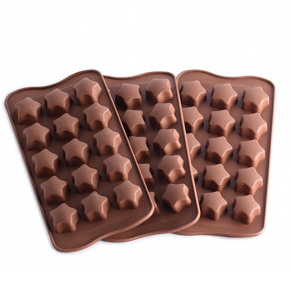 

3D Five Pointed Stars Chocolate Cake Mold Cake Decor DIY Cookies Pastry Silicone Fondant Mold Baking Tool Iced Cube Making Mold