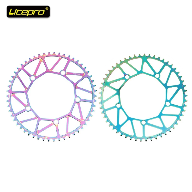 

Litepro Road Bicycle Folding Bike CNC Single Disc Chainring BCD 130mm 46/48/50/52/54/56/58T Electroplating Color