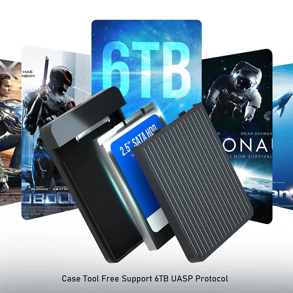 2 5-дюймовый корпус SSD адаптер для внешнего жесткого диска SATA HDD USB C 3 1 6 Гбит/с ПК