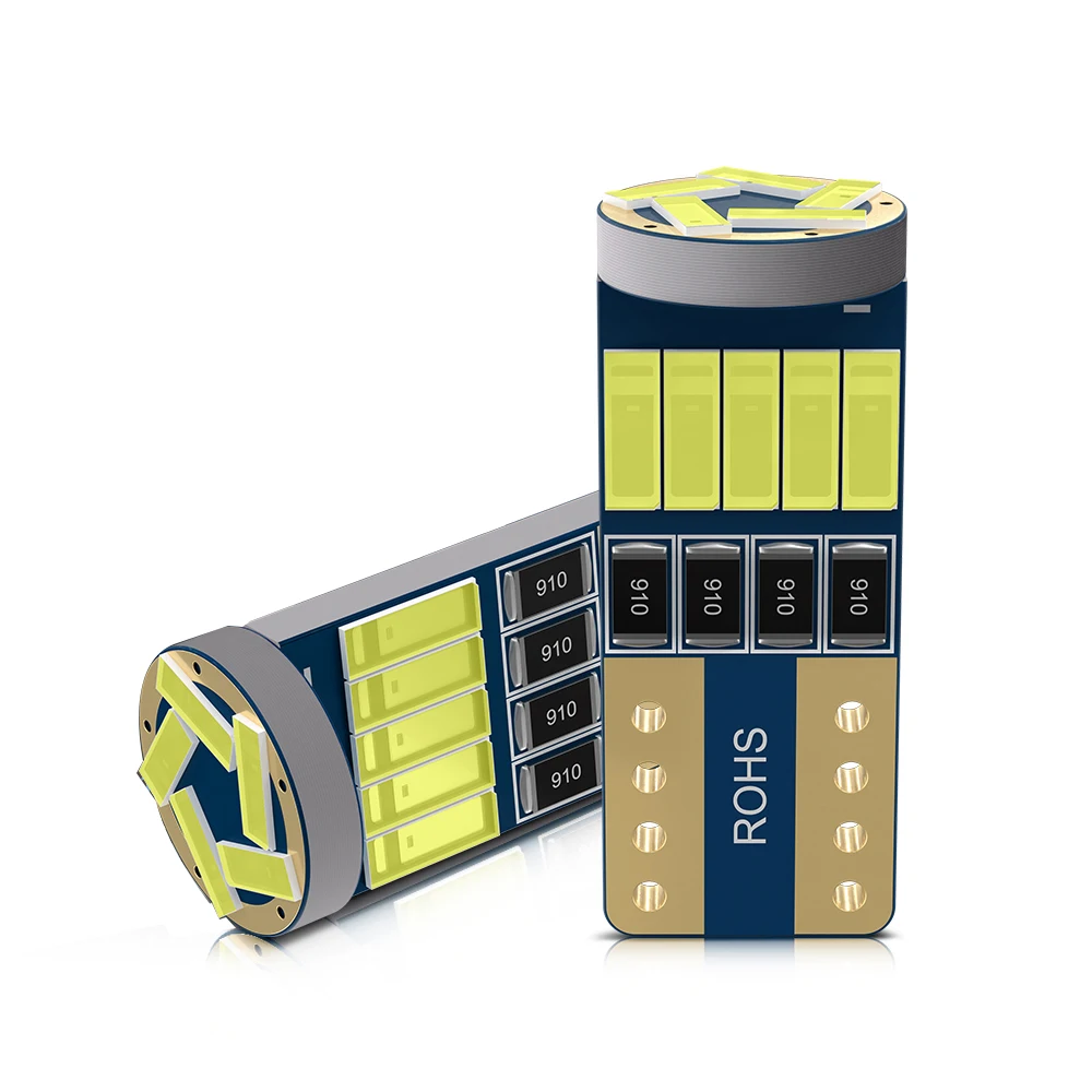 2 шт., клиновидный светодиодный светильник T10 W5W 4014 15SMD, 12 В, 6000 К 2 шт., клиновидный светодиодный светильник T10 W5W 4014 15SMD, 12 В, 6000 К