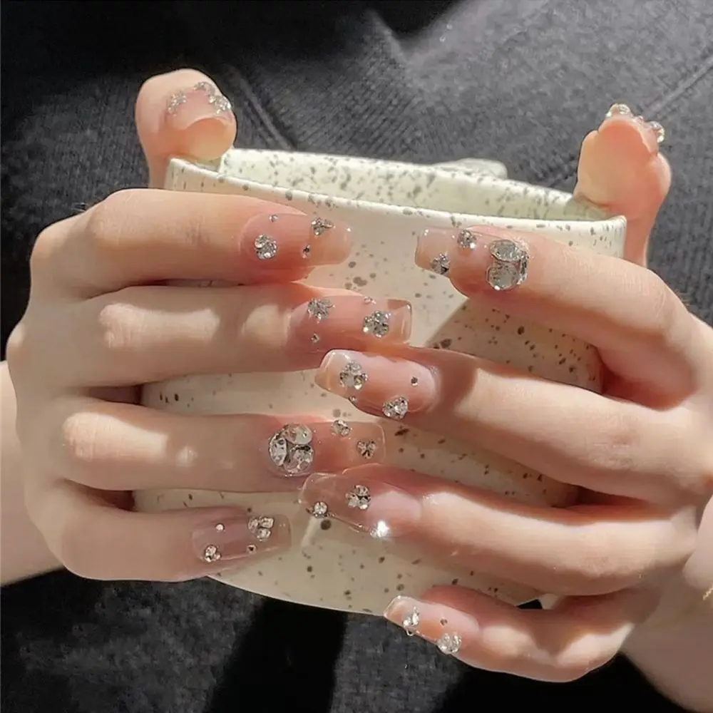 

Press On Nails Artificial Full Cover Manicure Tool Wearable Fake Nails Short Round/Square Head False Nails Nail Tips