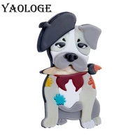 yaologe 2022 acrylic cute dog brooches for women unisex creative cartoon pet animal brooch pin casual party office badge gift