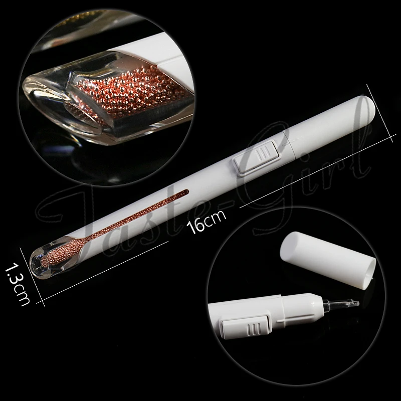 

1PCS 4 Colors 0.8-1.2mm Metal Beads Caviars Nail Art Dotting Pen Rhinestone Bullion Pen Nail Steel Ball Storage Manicure Tool