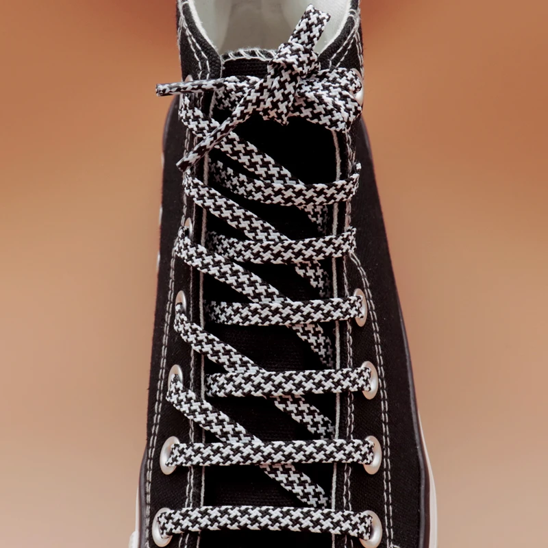Coolstring 7MM Durable Officialacets Charmed Pro Laces Regular Grid Easy Wear Cordones Double Color Mixed Houndstooth Flatlaces