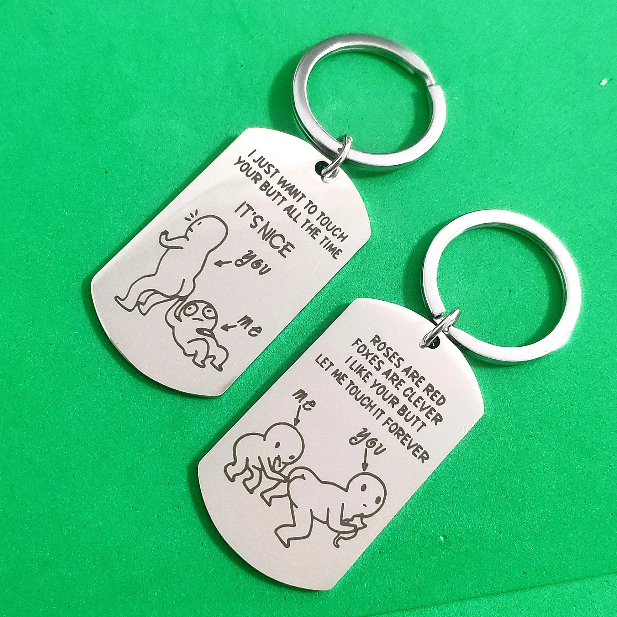 

Парный подарок, брелок из нержавеющей стали, Забавный карабин для ключей, вы и я, военные украшения с биркой, креативный подарок для подруги ...