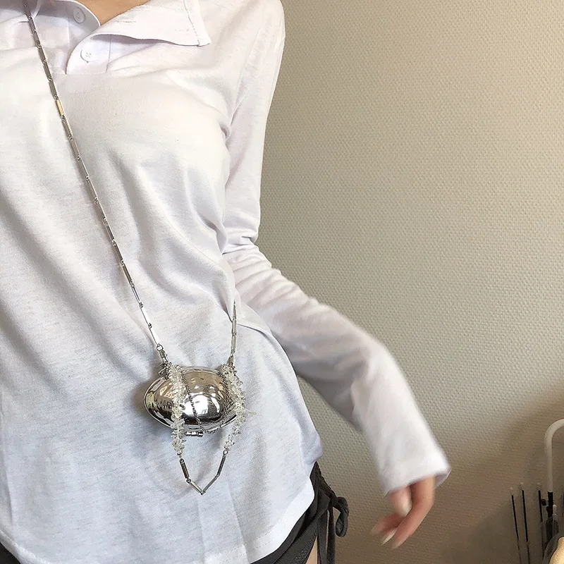 

New Girls Fashionable Temperament Metal Chain Waist Chain Messenger Chain Bag Fashion Personality Shell Pendant Decoration