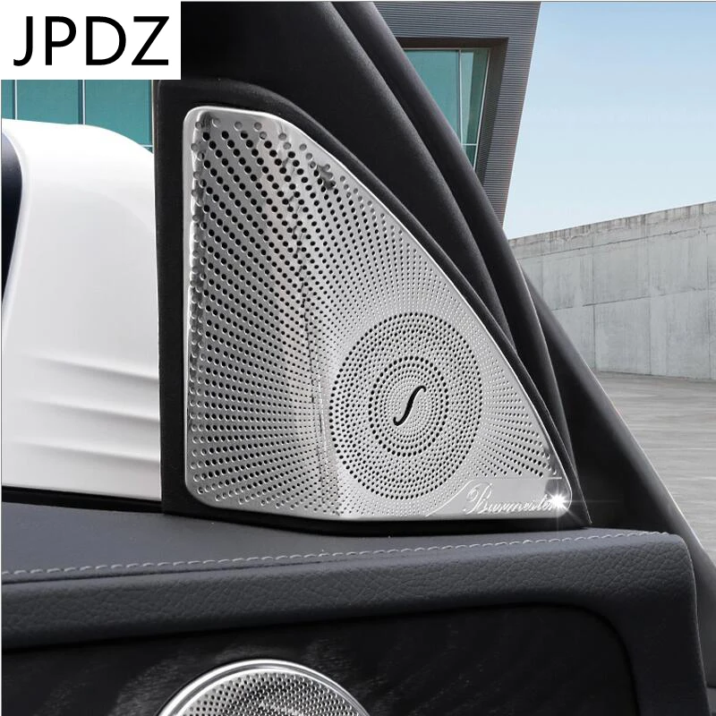 

Аксессуары дверной звуковой динамик Блестки Декоративная Обложка отделка Автомобильная наклейка для Mercedes Benz C Class c180 c200 W205 автостайлинг