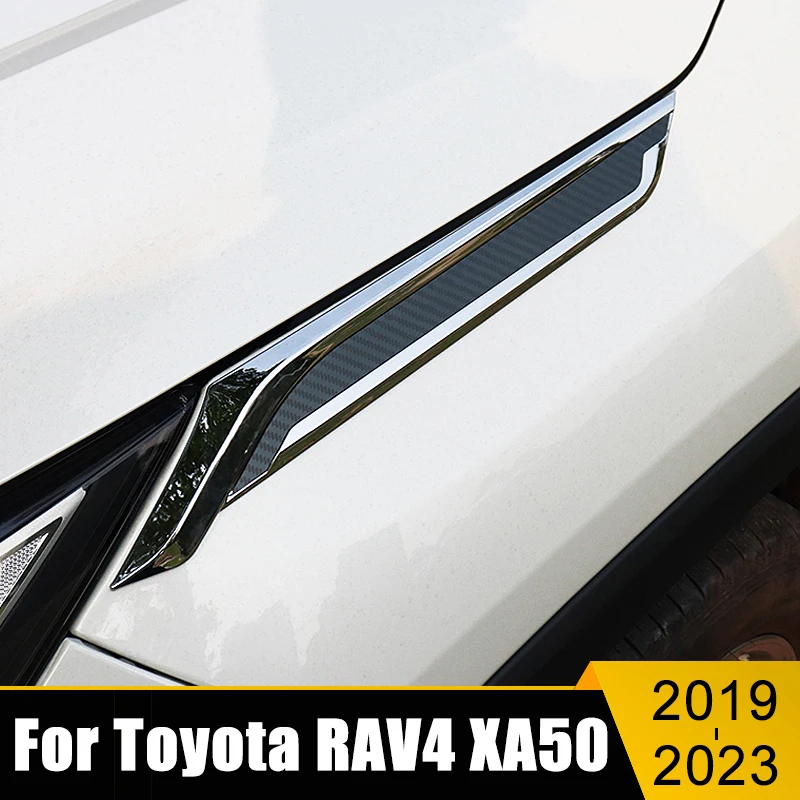 

For Toyota RAV4 XA50 2019 2020 2021 2022 2023 RAV 4 Hybrid ABS Car Leaf Board Trim On Shark Gills Cover Stickers Accessories