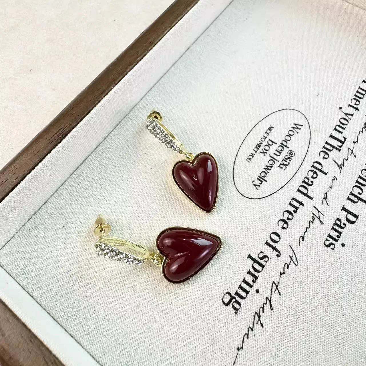 Новые красные серьги с французским цирконием для женщин элегантные Подвесные в