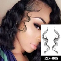 fashion hairline edges tattoo sticker baby hair pony tail styles temporary tattoos waterproof template sleek bangs posted tatoos