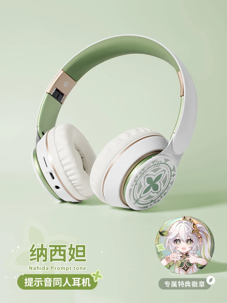 

Модная Беспроводная Bluetooth-гарнитура для косплея нахида Anime Genshin Impact, Удобные Складные Наушники, подарки