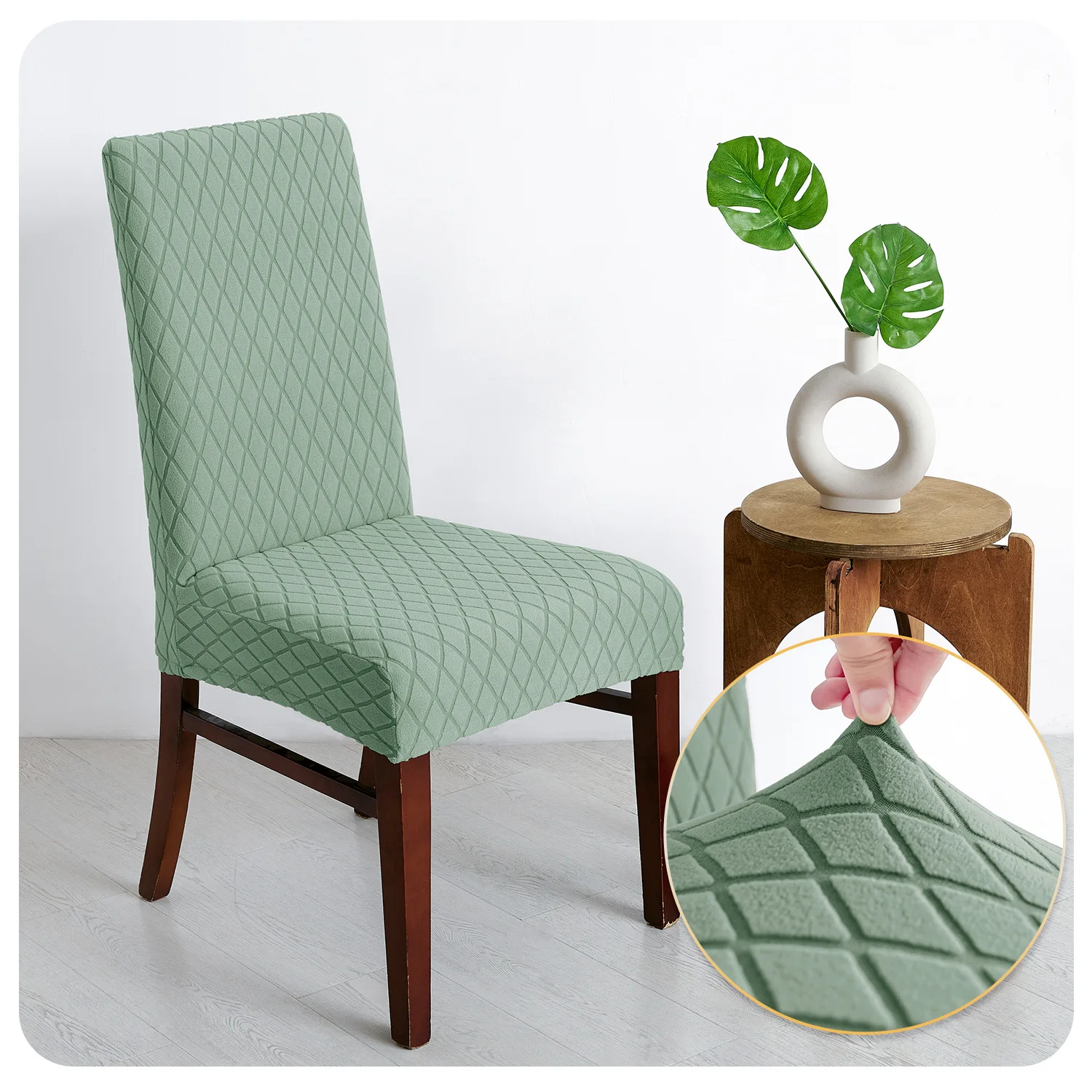 

Чехол на бытовой обеденный стул, эластичный жаккардовый пыленепроницаемый и пятностойкий чехол на стул, мягкий чехол на стул с бриллиантами для машинной стирки