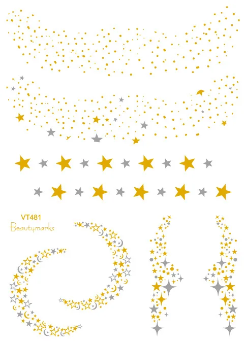 Водостойкая бронзовая временная татуировка наклейка флэш-татуировки на лицо