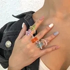 YADELAI, простой мультяшный милый медведь, кольцо, забавные бусины, модные кольца на костяшки, кольца для искусственных колец, Женский комплект колец для женщин