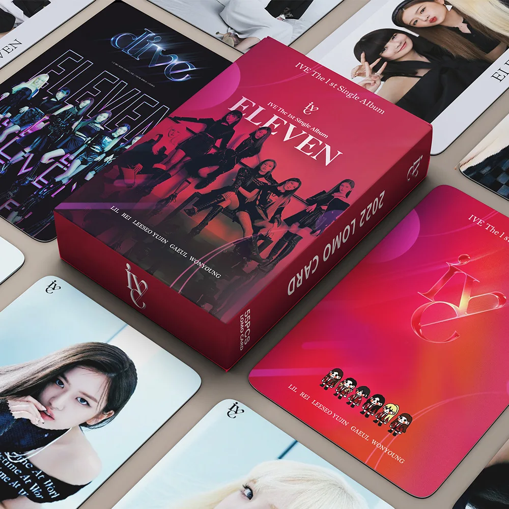 

54Pcs/box Kpop IVE Lomo Cards The 1th Single Album ELEVEN Photo Album Photocards Postcard Girl Group K-pop Cards