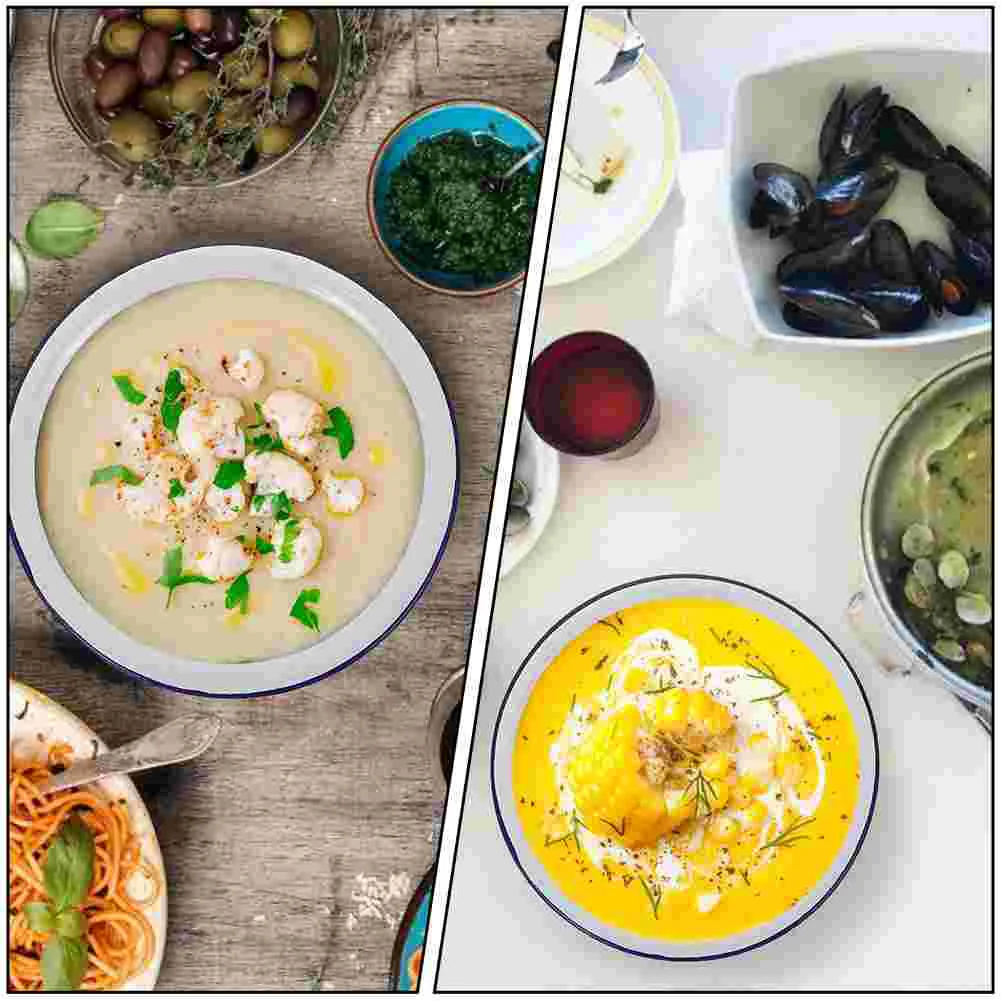 4 шт. эмалированные миски для смешивания винтажные риса французского лука