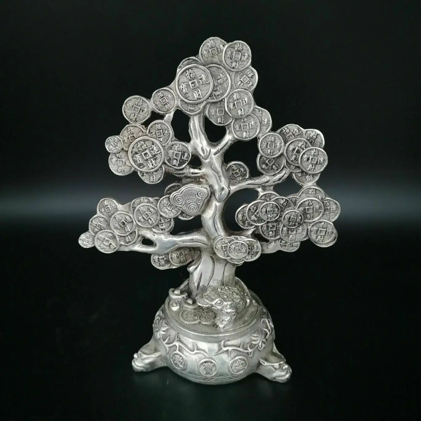 

Chinese old Tibet Silver Carving money tree statues for decoration home decor statue