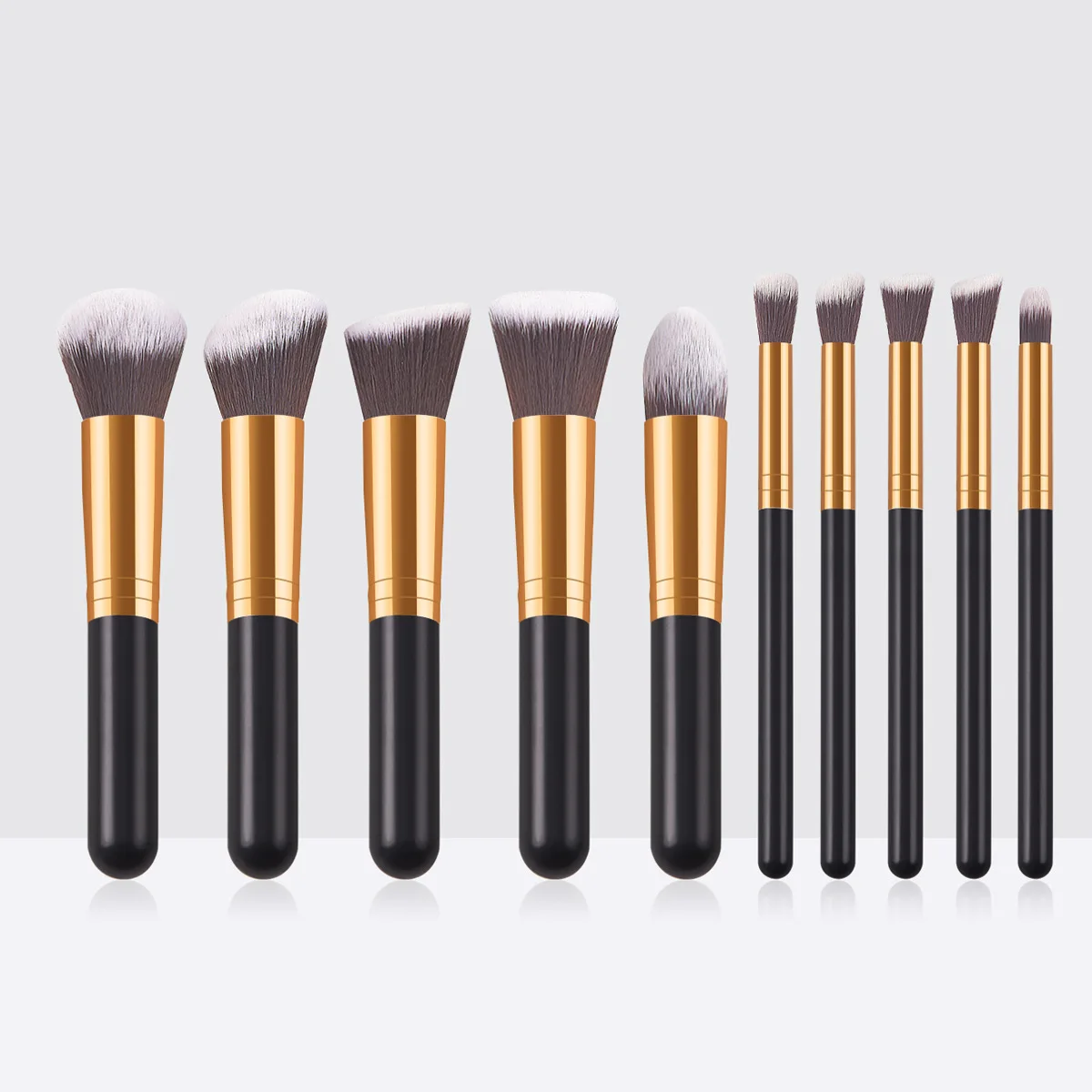 

10 Piece Portable Powder Blusher Eye Shadow Powder Makeup Brush Set