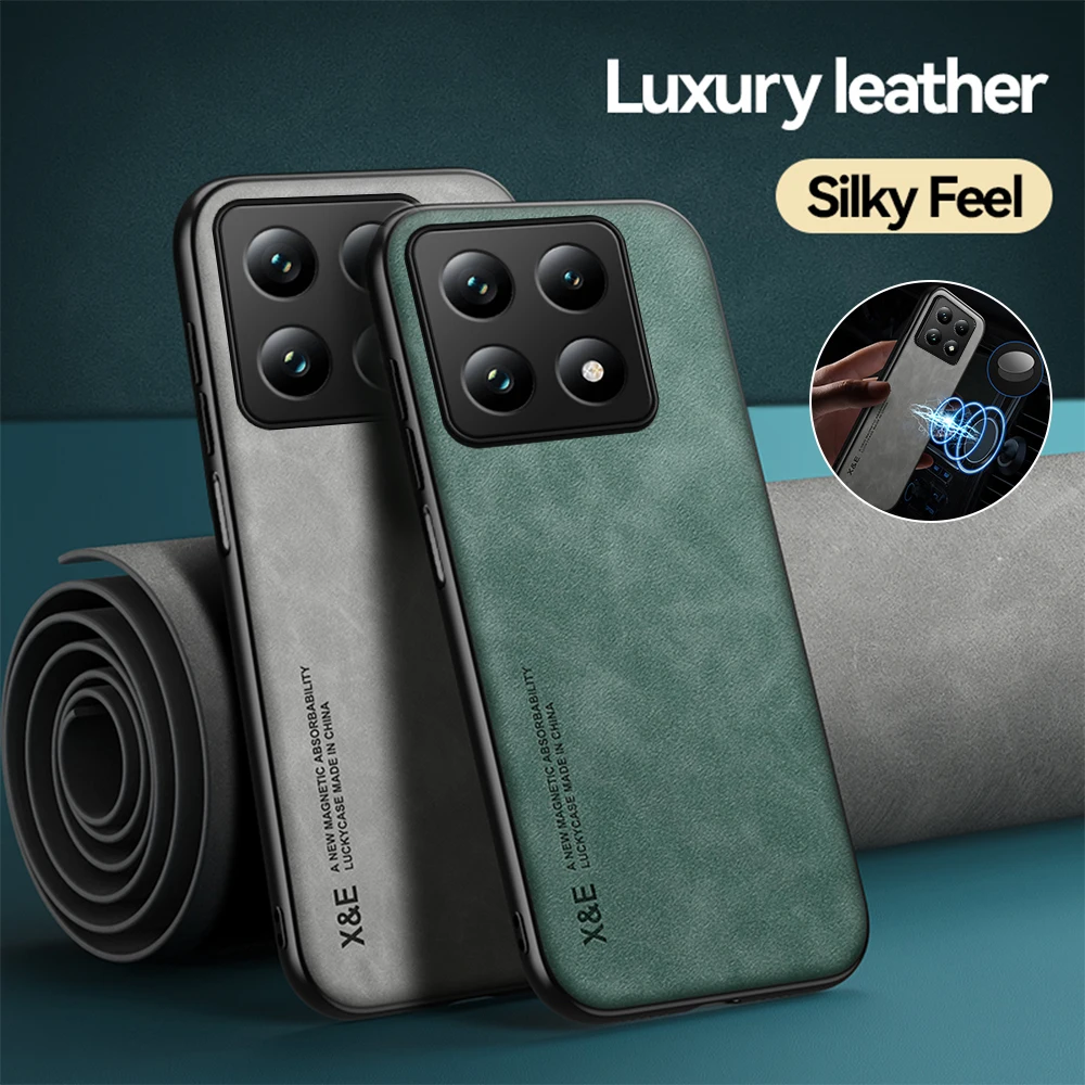 Кожаный магнитный чехол для Xiaomi 14T Pro 2024 6 67 дюйма Skin Feel Phone Shell Mi 14 T 14Tpro Xiaomi14T Mi14T Xiami