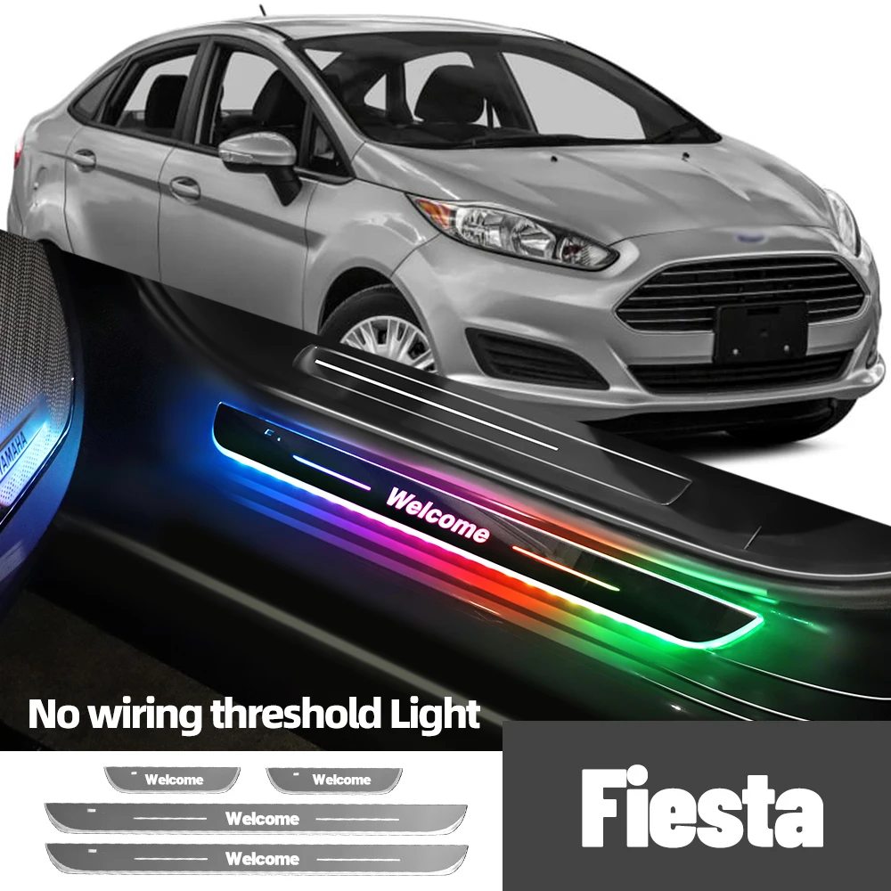 Для Ford Fiesta 5 6 7 2003-2023 2015 2018 2020 автомобильный порог с индивидуальным логотипом