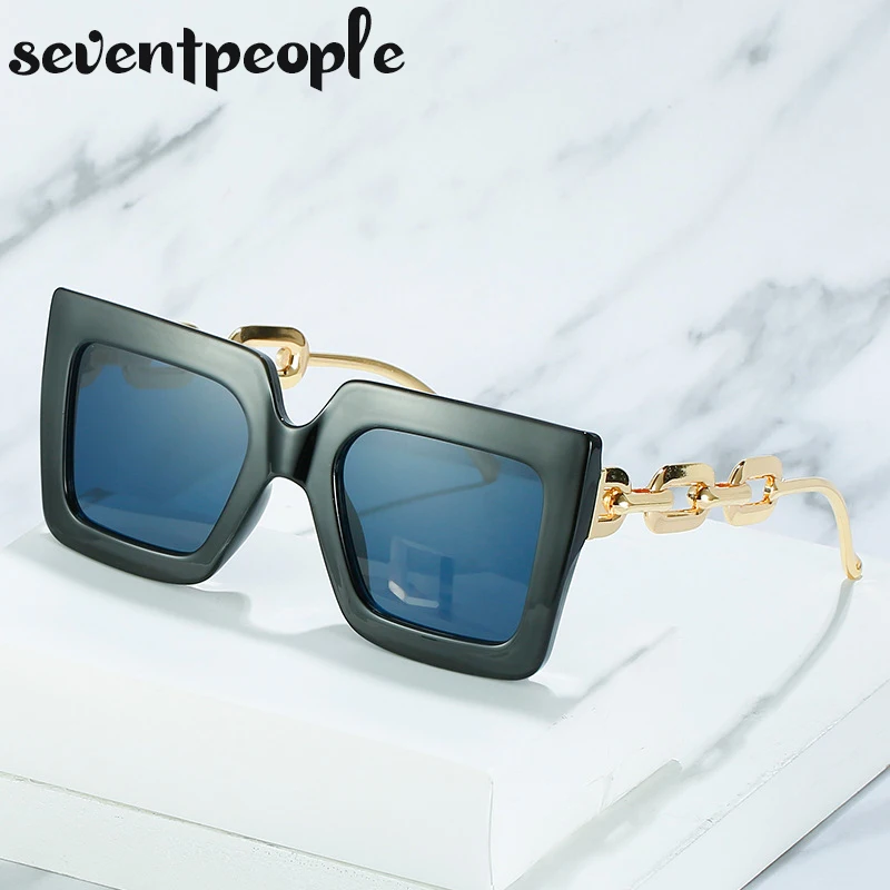 

Vintage Square Sunglasses Women 2022 Luxury Brand Designer Retro Big Frame Sun Glasses for Ladies Fashion Oversized Sunglass