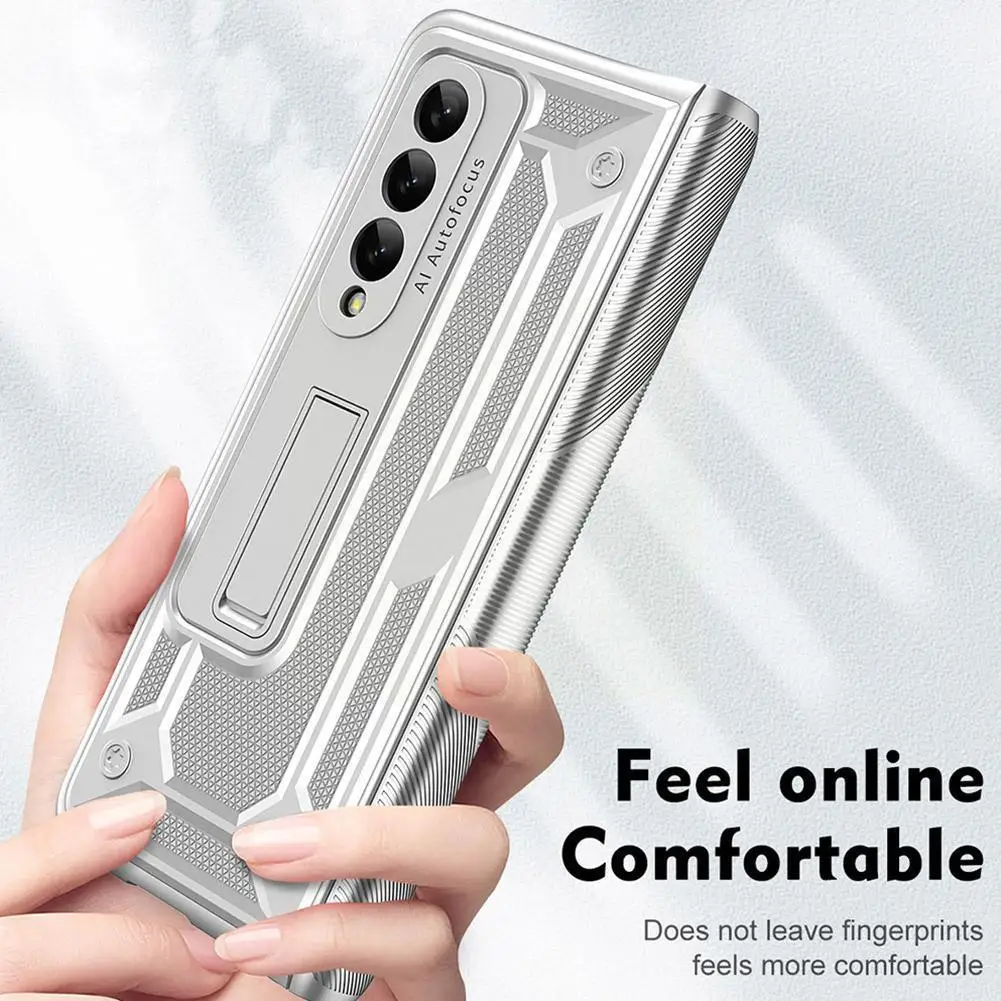 Shockproof Protective Phone For Z Fold 4 5g Hinge Full Cover Foldable Phone With Holder Kickstand P5q4