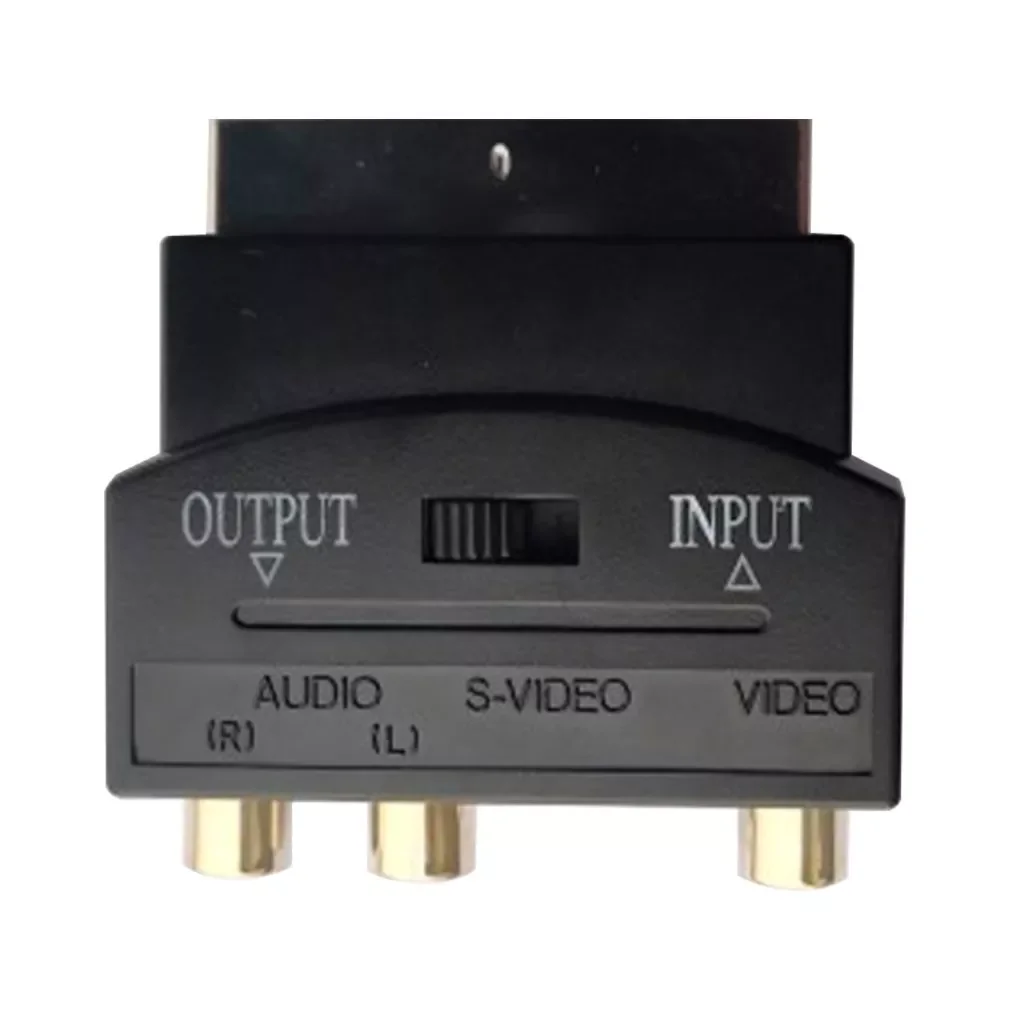 

2023New Adaptor AV Block To 3 RCA Phono Composite S-Video With In/Out Switch to SVHS Adapter for Video DVD Recorder