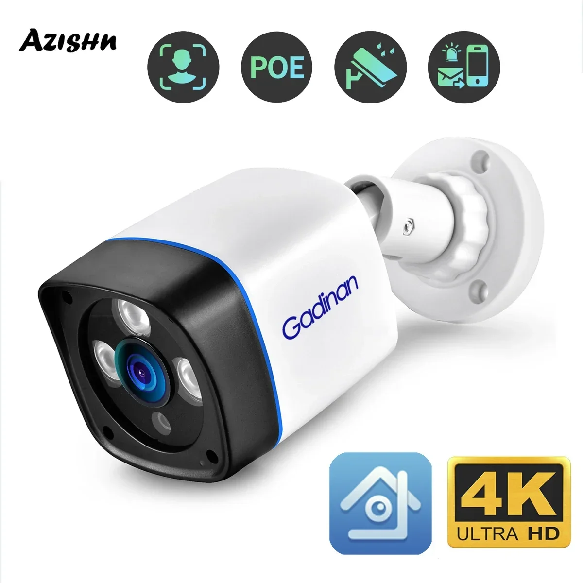 AZISHN 8MP 4K IP-камера видеонаблюдения
